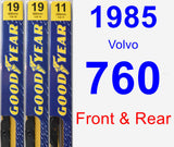 Front & Rear Wiper Blade Pack for 1985 Volvo 760 - Premium
