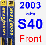 Front Wiper Blade Pack for 2003 Volvo S40 - Premium