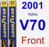 Front Wiper Blade Pack for 2001 Volvo V70 - Premium