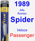 Passenger Wiper Blade for 1989 Alfa Romeo Spider - Assurance