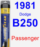 Passenger Wiper Blade for 1981 Dodge B250 - Assurance