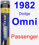 Passenger Wiper Blade for 1982 Dodge Omni - Assurance