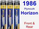 Front & Rear Wiper Blade Pack for 1986 Plymouth Horizon - Assurance