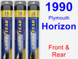 Front & Rear Wiper Blade Pack for 1990 Plymouth Horizon - Assurance