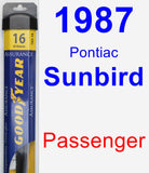 Passenger Wiper Blade for 1987 Pontiac Sunbird - Assurance