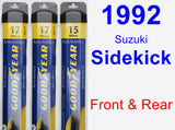 Front & Rear Wiper Blade Pack for 1992 Suzuki Sidekick - Assurance