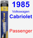 Passenger Wiper Blade for 1985 Volkswagen Cabriolet - Assurance