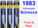 Front & Rear Wiper Blade Pack for 1983 Volkswagen Scirocco - Assurance