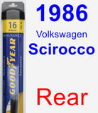 Rear Wiper Blade for 1986 Volkswagen Scirocco - Assurance