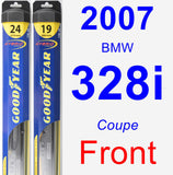 Front Wiper Blade Pack for 2007 BMW 328i - Hybrid