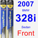 Front Wiper Blade Pack for 2007 BMW 328i - Hybrid