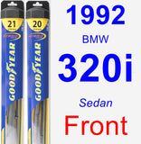 Front Wiper Blade Pack for 1992 BMW 320i - Hybrid