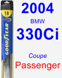 Passenger Wiper Blade for 2004 BMW 330Ci - Hybrid
