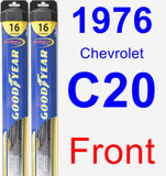 Front Wiper Blade Pack for 1976 Chevrolet C20 - Hybrid