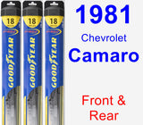 Front & Rear Wiper Blade Pack for 1981 Chevrolet Camaro - Hybrid
