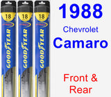 Front & Rear Wiper Blade Pack for 1988 Chevrolet Camaro - Hybrid