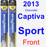 Front Wiper Blade Pack for 2013 Chevrolet Captiva Sport - Hybrid