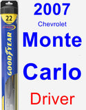Driver Wiper Blade for 2007 Chevrolet Monte Carlo - Hybrid