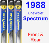 Front & Rear Wiper Blade Pack for 1988 Chevrolet Spectrum - Hybrid