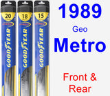 Front & Rear Wiper Blade Pack for 1989 Geo Metro - Hybrid