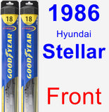Front Wiper Blade Pack for 1986 Hyundai Stellar - Hybrid
