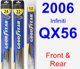 Front & Rear Wiper Blade Pack for 2006 Infiniti QX56 - Hybrid