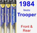 Front & Rear Wiper Blade Pack for 1984 Isuzu Trooper - Hybrid