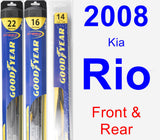 Front & Rear Wiper Blade Pack for 2008 Kia Rio - Hybrid