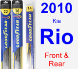 Front & Rear Wiper Blade Pack for 2010 Kia Rio - Hybrid