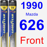 Front Wiper Blade Pack for 1990 Mazda 626 - Hybrid