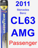 Passenger Wiper Blade for 2011 Mercedes-Benz CL63 AMG - Hybrid