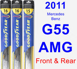 Front & Rear Wiper Blade Pack for 2011 Mercedes-Benz G55 AMG - Hybrid