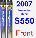 Front Wiper Blade Pack for 2007 Mercedes-Benz S550 - Hybrid