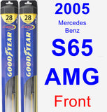 Front Wiper Blade Pack for 2005 Mercedes-Benz S65 AMG - Hybrid