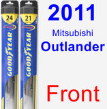 Front Wiper Blade Pack for 2011 Mitsubishi Outlander - Hybrid