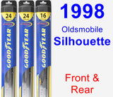 Front & Rear Wiper Blade Pack for 1998 Oldsmobile Silhouette - Hybrid