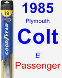 Passenger Wiper Blade for 1985 Plymouth Colt - Hybrid