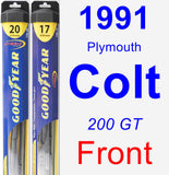 Front Wiper Blade Pack for 1991 Plymouth Colt - Hybrid