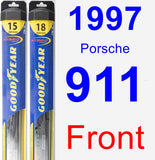 Front Wiper Blade Pack for 1997 Porsche 911 - Hybrid