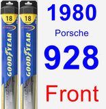 Front Wiper Blade Pack for 1980 Porsche 928 - Hybrid