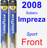 Front Wiper Blade Pack for 2008 Subaru Impreza - Hybrid
