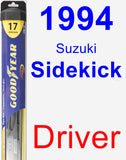 Driver Wiper Blade for 1994 Suzuki Sidekick - Hybrid
