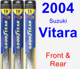 Front & Rear Wiper Blade Pack for 2004 Suzuki Vitara - Hybrid