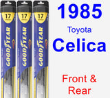 Front & Rear Wiper Blade Pack for 1985 Toyota Celica - Hybrid