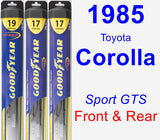 Front & Rear Wiper Blade Pack for 1985 Toyota Corolla - Hybrid
