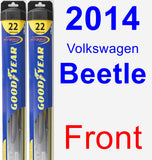Front Wiper Blade Pack for 2014 Volkswagen Beetle - Hybrid