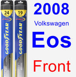 Front Wiper Blade Pack for 2008 Volkswagen Eos - Hybrid