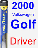 Driver Wiper Blade for 2000 Volkswagen Golf - Hybrid