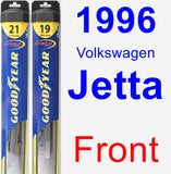 Front Wiper Blade Pack for 1996 Volkswagen Jetta - Hybrid
